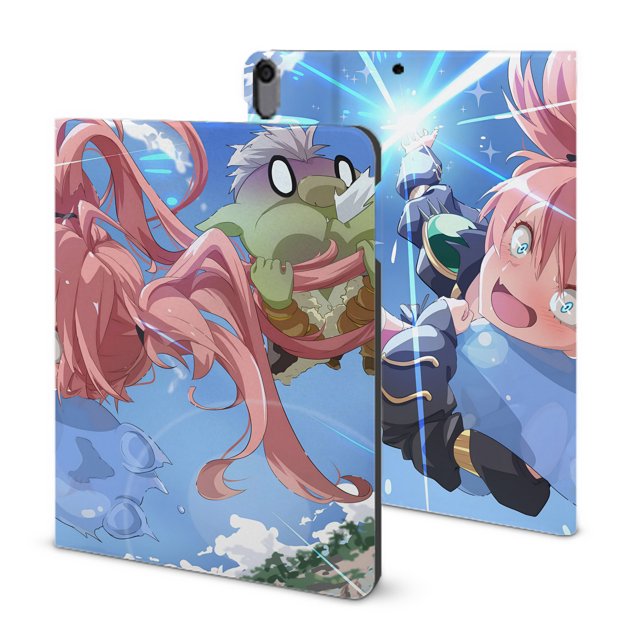 （画像用） 転スラ Regarding Reincarnated to Slime IPad ケース ブック型 PUレザー TPU 耐衝撃 軽量 薄型 ペン収納なし 全面保護 IPad 各モデル対応